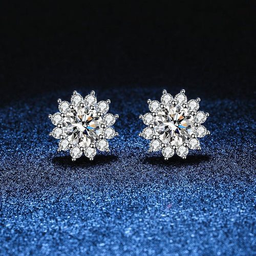 [Sophire]BLOOMING SUNFLOWER MOISSANITE STUD EARRINGS