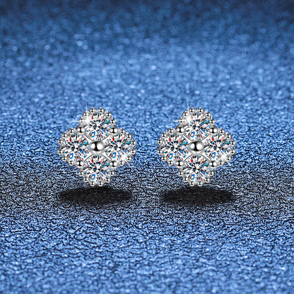 [Sophire]ELEGANT FOUR-LEAF CLOVER MOISSANITE STUD EARRINGS