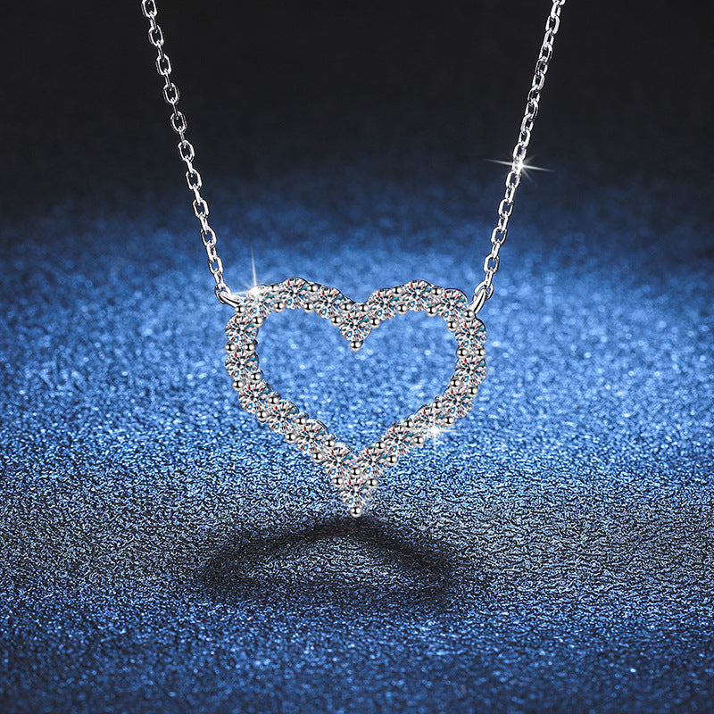 [Sophire]ROMANTIC HEART MOISSANITE PENDANT NECKLACE