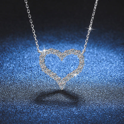 [Sophire]ROMANTIC HEART MOISSANITE PENDANT NECKLACE