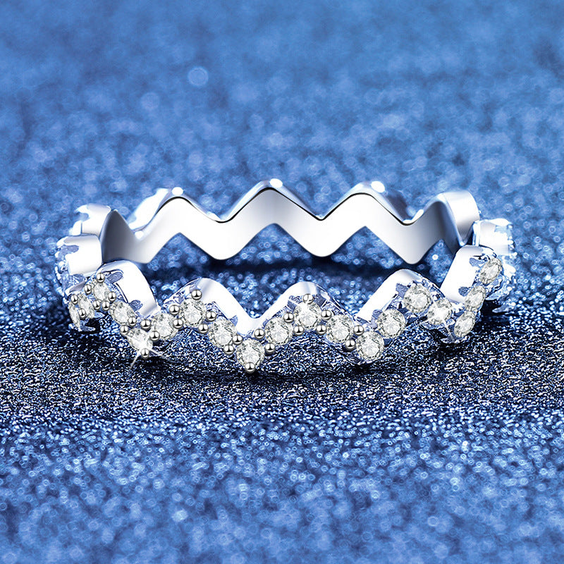[Sophire]CHIC WAVY MOISSANITE ETERNITY RING