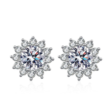 [Sophire]BLOOMING SUNFLOWER MOISSANITE STUD EARRINGS