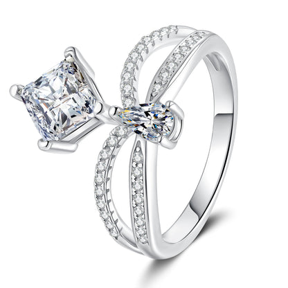 [Sophire]ELEGANT DOUBLE-TWISTED MOISSANITE RING
