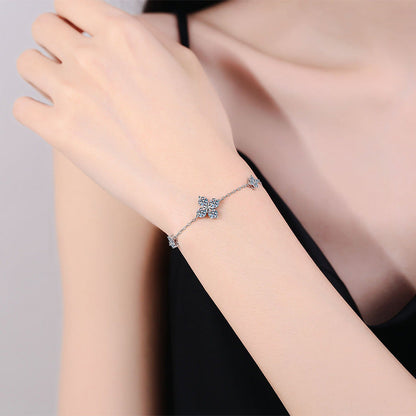 [Sophire]CLOVER LUCKY CHARM MOISSANITE BRACELET