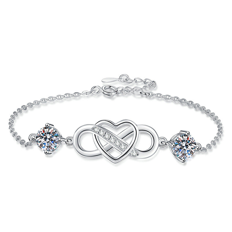 [Sophire]DOUBLE-STONE "LOVE LINK" MOISSANITE BRACELET