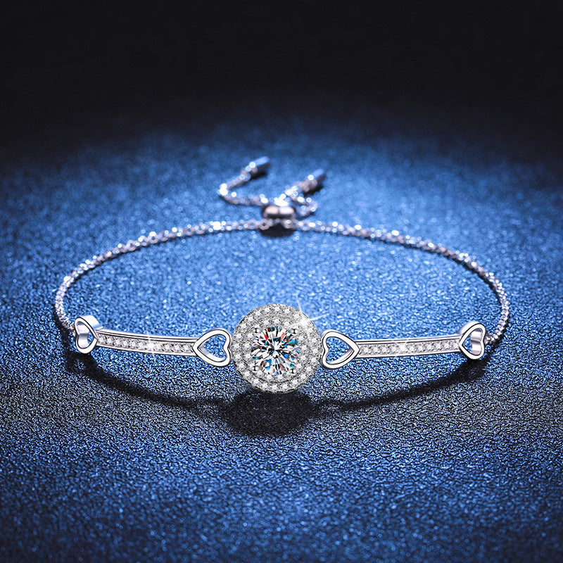 [Sophire]INTERLOCKING HEART & CIRCLE MOISSANITE BRACELET