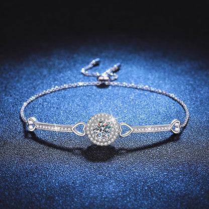[Sophire]INTERLOCKING HEART & CIRCLE MOISSANITE BRACELET
