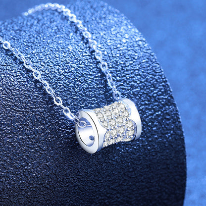 [Sophire]FULL-PAVE "HOURGLASS" MOISSANITE NECKLACE