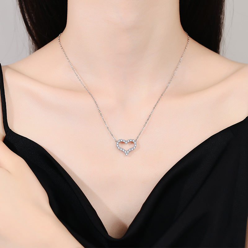 [Sophire]ROMANTIC HEART MOISSANITE PENDANT NECKLACE
