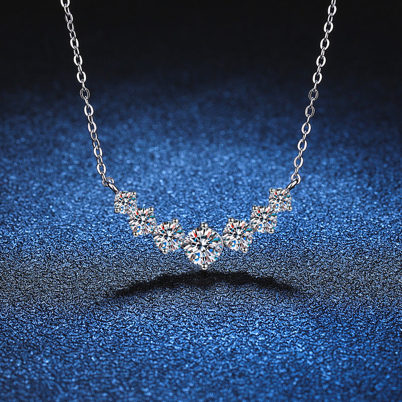 [Sophire]MINIMALIST CURVED SMILE MOISSANITE NECKLACE