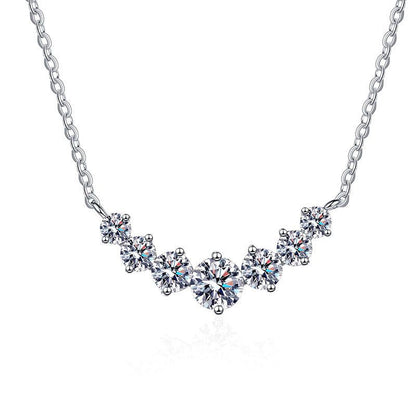 [Sophire]MINIMALIST CURVED SMILE MOISSANITE NECKLACE