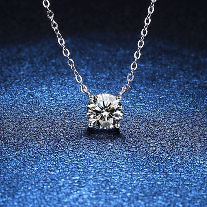 [Sophire]CLASSIC FOUR-PRONG SOLITAIRE MOISSANITE NECKLACE