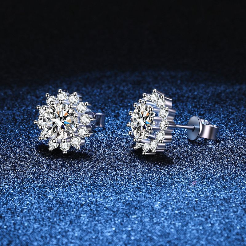 [Sophire]BLOOMING SUNFLOWER MOISSANITE STUD EARRINGS