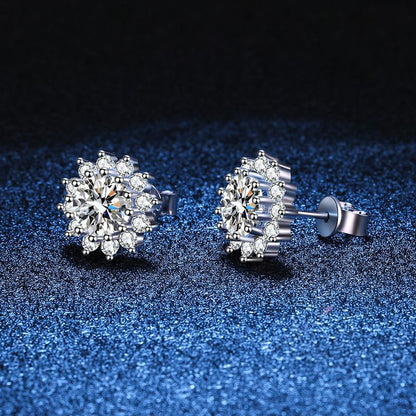 [Sophire]BLOOMING SUNFLOWER MOISSANITE STUD EARRINGS