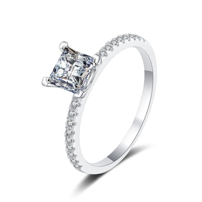 [Sophire]ELEGANT PRINCESS CUT MOISSANITE ENGAGEMENT RING