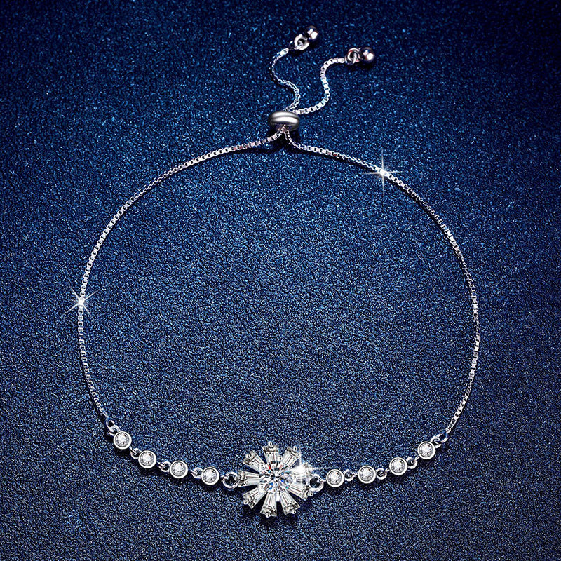 [Sophire]RADIANT ICY CRYSTAL SUNFLOWER MOISSANITE BRACELET