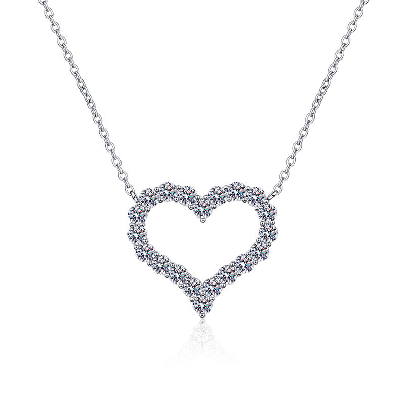 [Sophire]ROMANTIC HEART MOISSANITE PENDANT NECKLACE