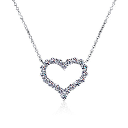[Sophire]ROMANTIC HEART MOISSANITE PENDANT NECKLACE