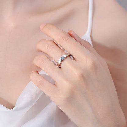 [Sophire]SLEEK MINIMALIST COUPLE'S MOISSANITE RING