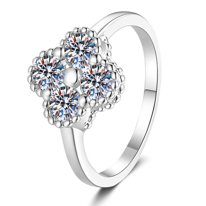 [Sophire]ELEGANT FOUR-LEAF CLOVER MOISSANITE RING