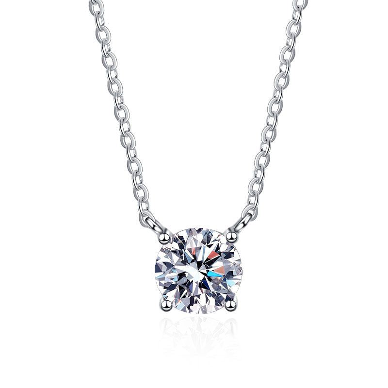 [Sophire]CLASSIC FOUR-PRONG SOLITAIRE MOISSANITE NECKLACE