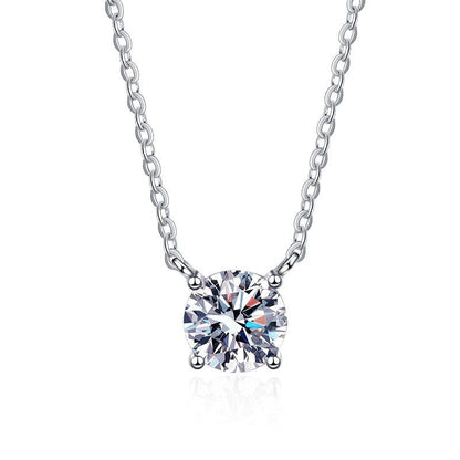 [Sophire]CLASSIC FOUR-PRONG SOLITAIRE MOISSANITE NECKLACE