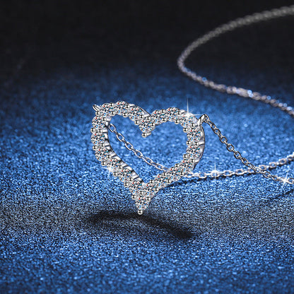[Sophire]ROMANTIC HEART MOISSANITE PENDANT NECKLACE