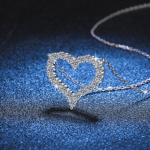 [Sophire]ROMANTIC HEART MOISSANITE PENDANT NECKLACE