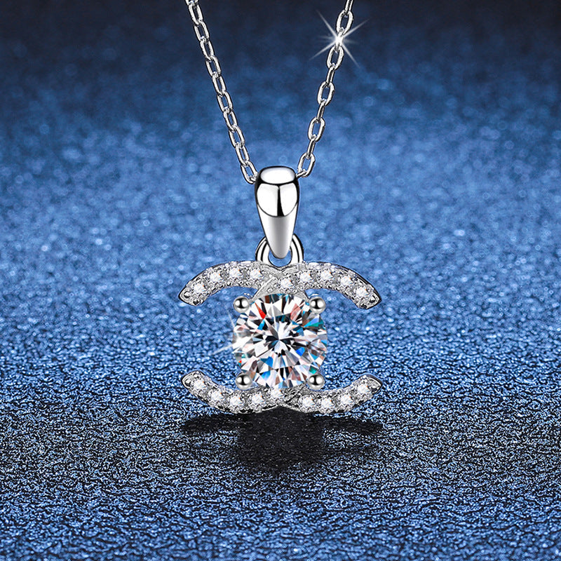 [Sophire]CLASSIC INTERLOCKING MOISSANITE PENDANT NECKLACE