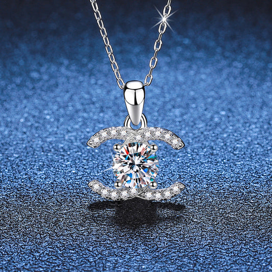 [Sophire]CLASSIC INTERLOCKING MOISSANITE PENDANT NECKLACE