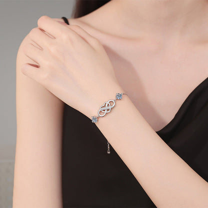 [Sophire]DOUBLE-STONE "LOVE LINK" MOISSANITE BRACELET