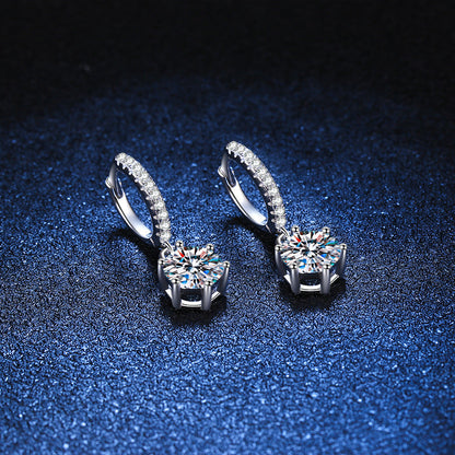 [Sophire]CLASSIC 6-PRONG MOISSANITE DROP EARRINGS