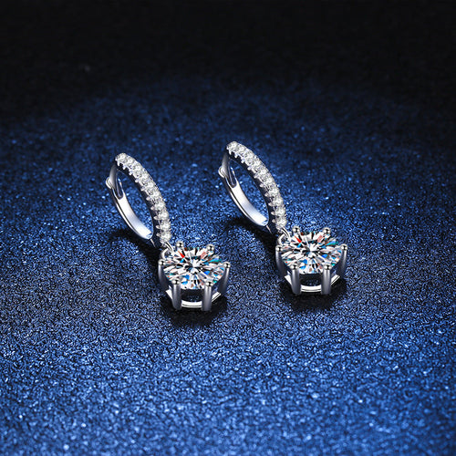 [Sophire]CLASSIC 6-PRONG MOISSANITE DROP EARRINGS