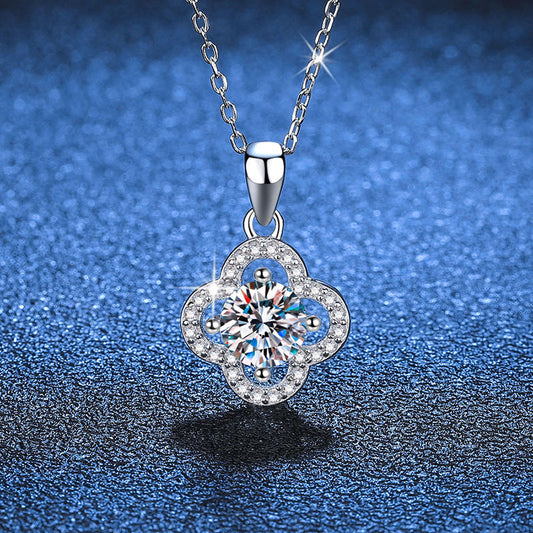 [Sophire]CLASSIC CLOVER MOISSANITE PENDANT NECKLACE
