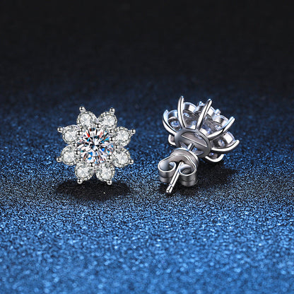 [Sophire]RADIANT SUNFLOWER MOISSANITE STUD EARRINGS