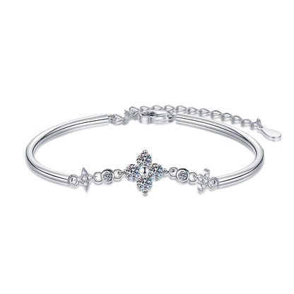 [Sophire]CLOVER & TWIN-STAR MOISSANITE BRACELET
