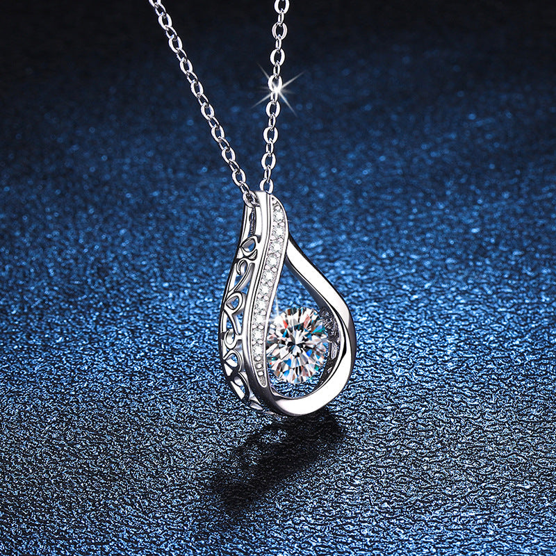 [Sophire]DANCING WATER DROP MOISSANITE NECKLACE