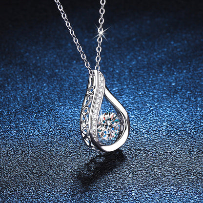 [Sophire]DANCING WATER DROP MOISSANITE NECKLACE