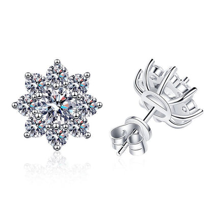 [Sophire]RADIANT SUNFLOWER MOISSANITE STUD EARRINGS