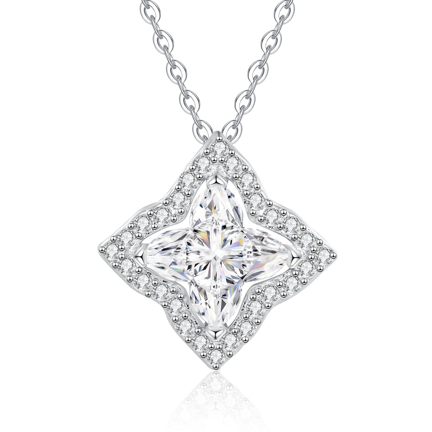 [Sophire]STAR-CLOVER MOISSANITE NECKLACE