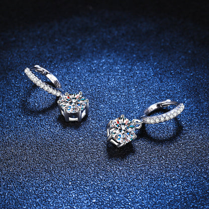 [Sophire]CLASSIC 6-PRONG MOISSANITE DROP EARRINGS