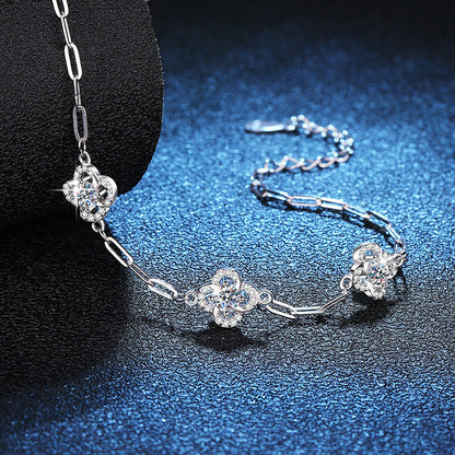 [Sophire]TRIPLE-CLOVER MOISSANITE BRACELET