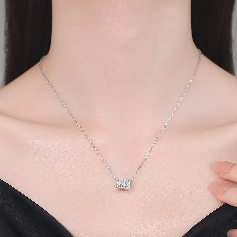 [Sophire]FULL-PAVE "HOURGLASS" MOISSANITE NECKLACE