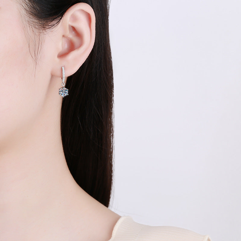[Sophire]CLASSIC 6-PRONG MOISSANITE DROP EARRINGS