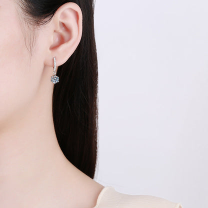 [Sophire]CLASSIC 6-PRONG MOISSANITE DROP EARRINGS