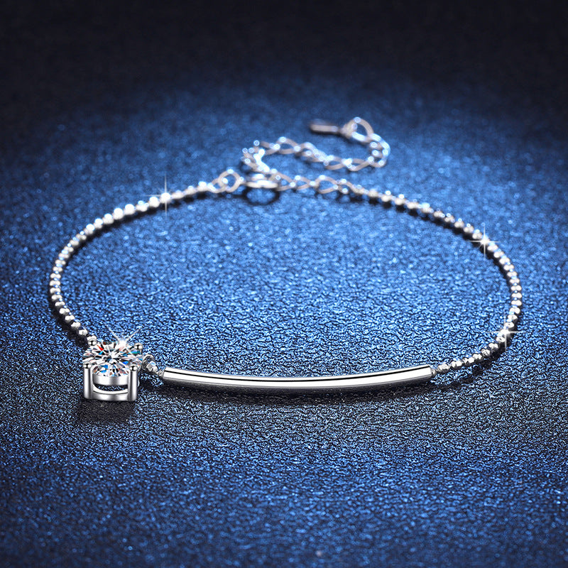 [Sophire]ELEGANT HALF-MOON CURVE MOISSANITE BRACELET
