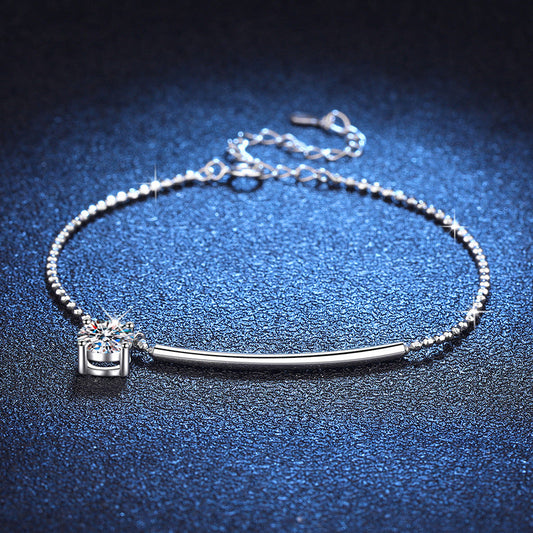 [Sophire]ELEGANT HALF-MOON CURVE MOISSANITE BRACELET