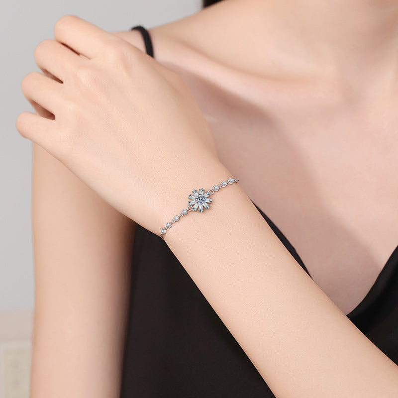 [Sophire]RADIANT ICY CRYSTAL SUNFLOWER MOISSANITE BRACELET