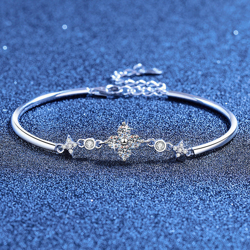 [Sophire]CLOVER & TWIN-STAR MOISSANITE BRACELET