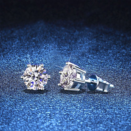 [Sophire]SIX-PRONG MOISSANITE EARRINGS